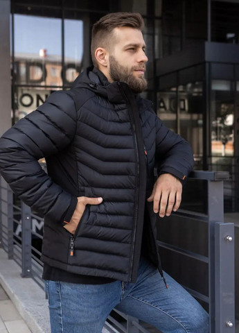 Черная демисезонная мужская демисезонна куртка большого размера SK