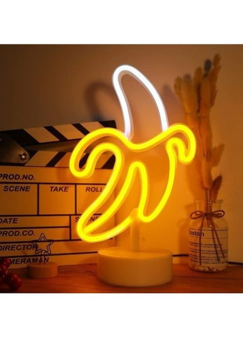 Неоновий нічник - світильник Банан Neon Decoration Lamp (28x21 см, USB, 3хАА, 5 В, настільний, лампа) - Жовто білий China (272155987)