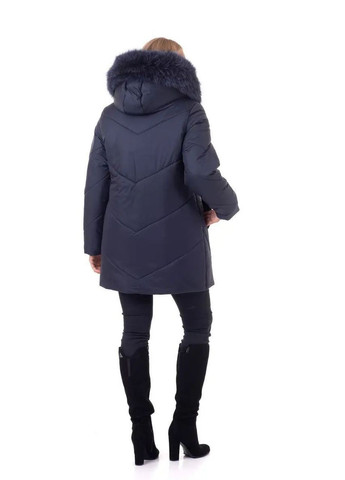 Синяя демисезонная женская куртка большого размера зимняя SK