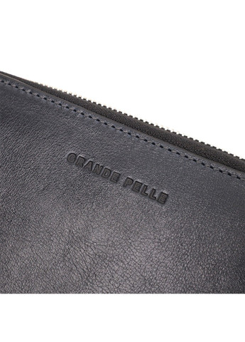 Стильний гаманець-клатч на блискавці із натуральної шкіри 11644 Синій Grande Pelle (267932223)