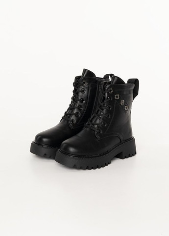 Черные зимние ботинки для девочки цвет черный цб-00232390 Kimboo
