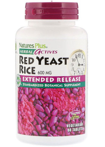 Nature's Plus Herbal Actives, Red Yeast Rice 600 mg 60 Tabs Natures Plus (256723196)