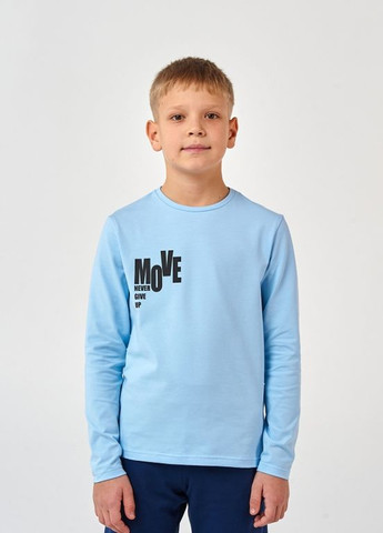 Голубая футболка с длинным рукавом голубой Smil