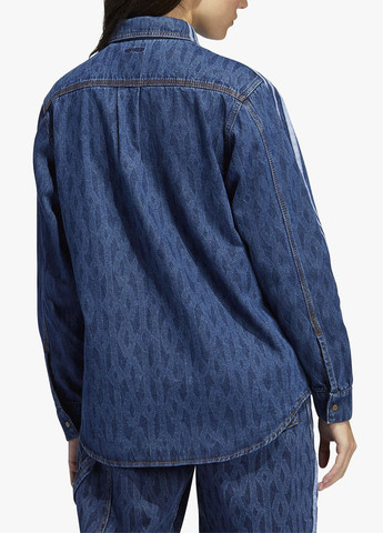 Темно-синяя джинсовая рубашка с логотипом adidas