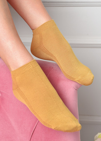 Шкарпетки жіночі короткі гірчичного кольору розмір 36-41 Let's Shop (259683278)