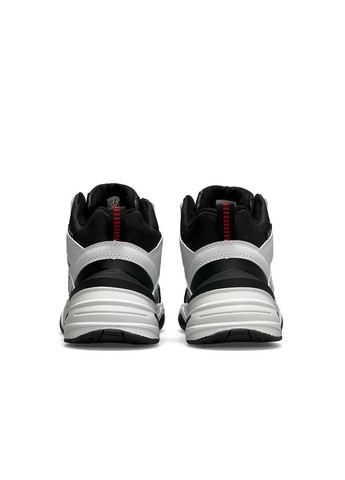 Черно-белые зимние кроссовки мужские, вьетнам Nike M2K Tekno Mid White Black Red Fur