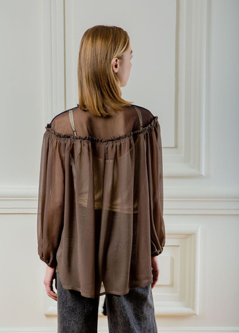 Оливковая (хаки) летняя шифоновая блуза сохо Dolcedonna