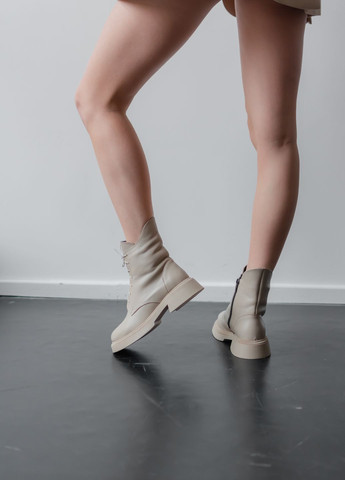 Жіночі бежеві зимові шкіряні черевики Villomi (264479355)