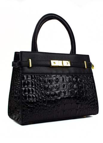 Жіноча сумка з крокодиловим тисненням, чорна Corze ab14065 (267147044)