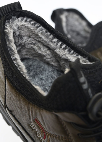 Зимние ботинки женские на меху цвета хаки дезерты Let's Shop без декора из искусственной кожи