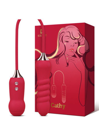 Пульсатор с вакуумным стимулятором Cathy Red на гибкой сцепке KisToy (257203301)