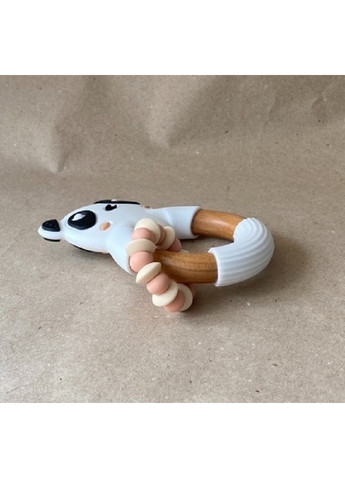 Погремушка игрушка грызун грызунец прорезыватель для зубов для детей малышей 7х11 см (475009-Prob) Панда с бежевым браслетом Unbranded (260648358)
