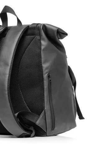Мужской рюкзак ролл унисекс RollTop Milton черный с клапаном Sambag (259300122)
