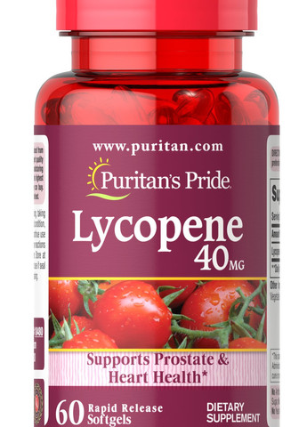 Puritan's Pride Lycopene 40 mg 60 Softgels Puritans Pride (257252633)