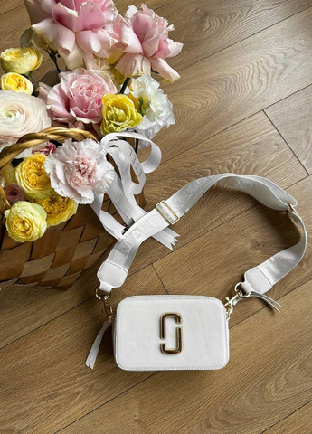 Стильна сумочка з лого Marc Jacobs The Snapshot White/Gold V2 Vakko (260329506)
