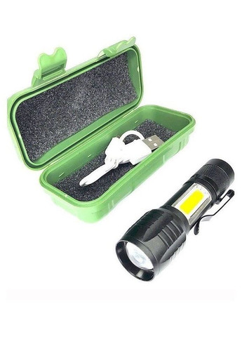 Фонарик карманный BL-535 ХРЕ+COB с встроенным аккумулятором Черный Bailong (277633692)