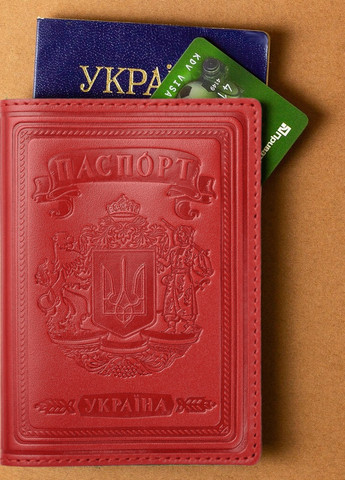 Кожаная Обложка Для Паспорта Villini 003 Глянцевый Красный Martec (259040655)