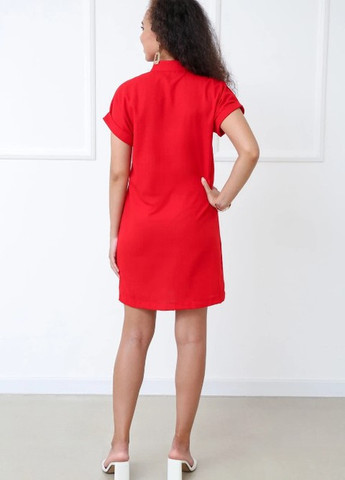 Красное кэжуал платье Fashion Girl однотонное
