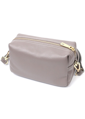 Жіноча цікава сумка з двома ременями з натуральної шкіри 22275 Сірий Vintage (276457588)