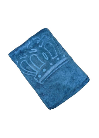 Unbranded рушник мікрофібра велюр для обличчя швидковисихаючий вологопоглинаючий з візерунком 100х50 см (476140-prob) корона блакитний однотонний блакитний виробництво -