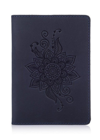 Обложка для паспорта из кожи HiArt PC-02 Shabby Ink Mehendi Classic Синий Hi Art (268371217)