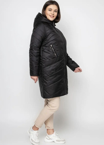 Черная демисезонная женская куртка большого размера демисезонная SK