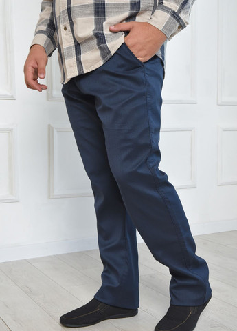 Синие зимние прямые штаны мужские батальные на флисе синего цвета размер 38 Let's Shop