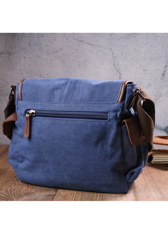 Интересная горизонтальная мужская сумка из текстиля 21250 Синяя Vintage (258267936)