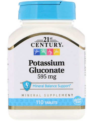 Potassium Gluconate 595 mg 110 Tabs 21st Century (256724567)