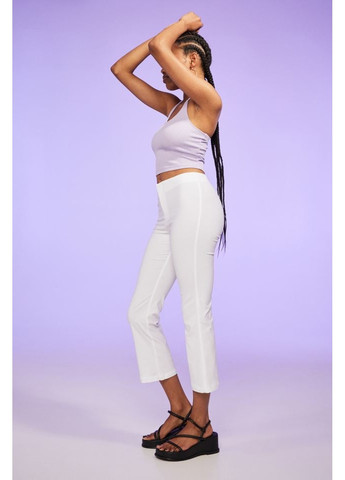 Женские брюки-клеш (10084) XS Белые H&M (258744251)