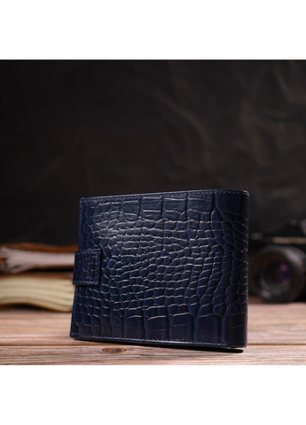 Гарний горизонтальний гаманець для чоловіків з натуральної шкіри з тисненням йод рептилію 21889 Синий Canpellini (259830029)