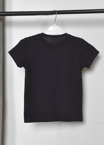 Черная летняя футболка детская для мальчика черного цвета Let's Shop