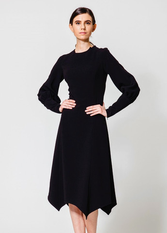 Черное деловое черное деловое платье а-силуэт Nai Lu-na by Anastasiia Ivanova однотонное