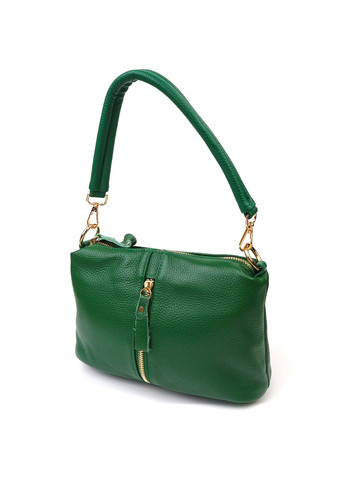 Молодежная сумка через плечо из натуральной кожи 22097 Зеленая Vintage (260360880)