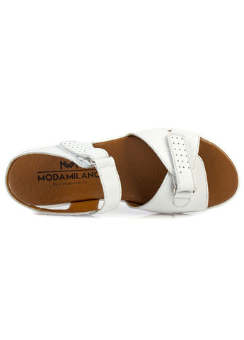 Белые босоножки комфорт женские бренда 8301143_(2) ModaMilano на липучке