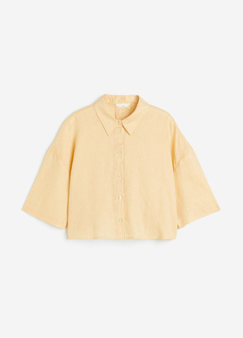 Жовта літня коротка блузка оверсайз H&M