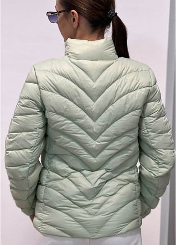 Смарагдова демісезонна жіноча стьобана куртка м&s (56096) 8 світло-зелена M&S