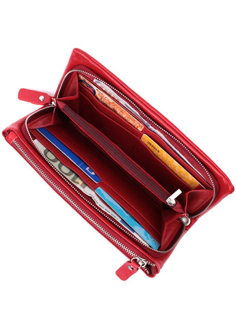 Кошелек-клатч для женщин с двумя молниями из натуральной кожи 22526 Красный st leather (277980510)