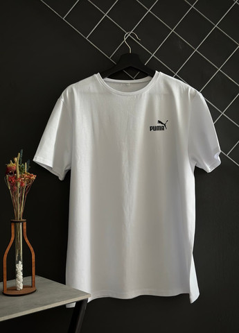 Белый летний шорти puma білий лого + футболка puma біла Vakko