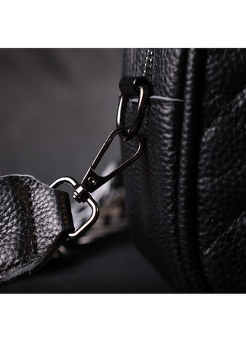 Классическая кожаная женская сумка через плечо на одно отделение 22387 Черная Vintage (276461735)