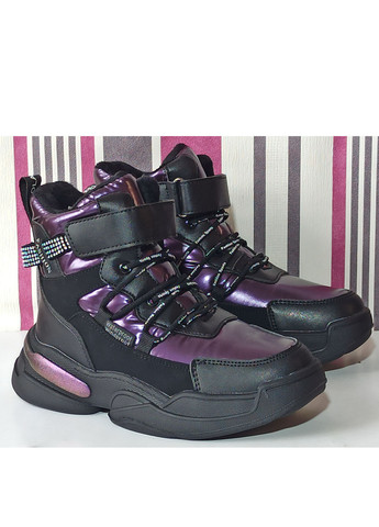 Фиолетовые повседневные зимние детские зимние ботинки для девочки на овчине том м 10374u фиолетовые Tom.M