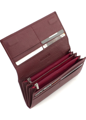 Жіночий гаманець на магнітах шкіряний під багато купюр 18,5х9 MA501-1-Wine Red(17035) пудра Marco Coverna (259752504)