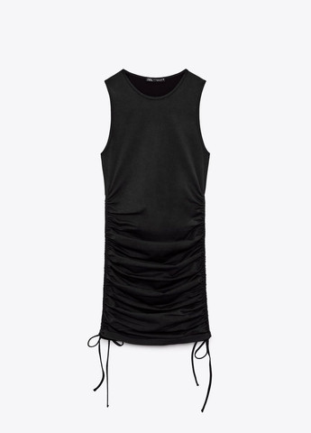 Черное кэжуал платье Zara однотонное