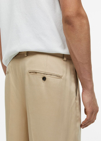 Светло-бежевые повседневный демисезонные брюки H&M