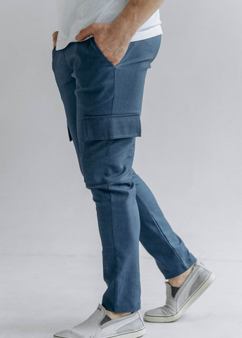 Синие джинсовые демисезонные прямые брюки Let's Shop