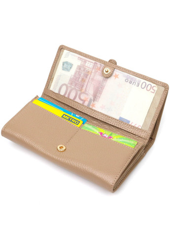 Практичный женский кошелек с большим количеством отделений из натуральной кожи 21959 Бежевый Tony Bellucci (262158043)