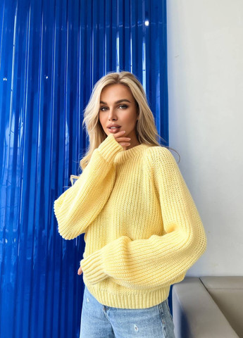 Женский шерстяной свитер желтого цвета р.42/46 405994 New Trend (258967693)