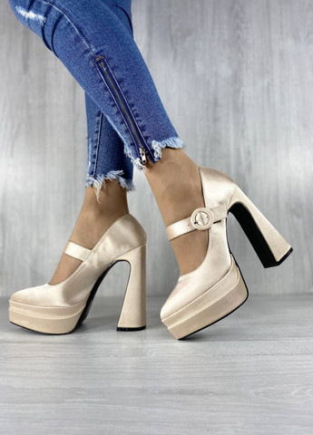 No Brand Стильные женские туфли золотой з текстиль, — демисезон (258538311)