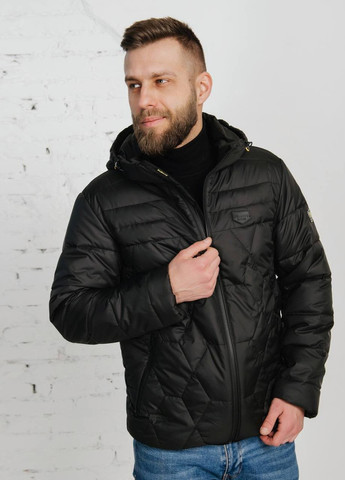 Чорна демісезонна демісезонна куртка чоловіча великого розміру SK