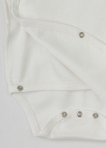 Боді з довгим рукавом на запах молочний KRAKO (258646199)